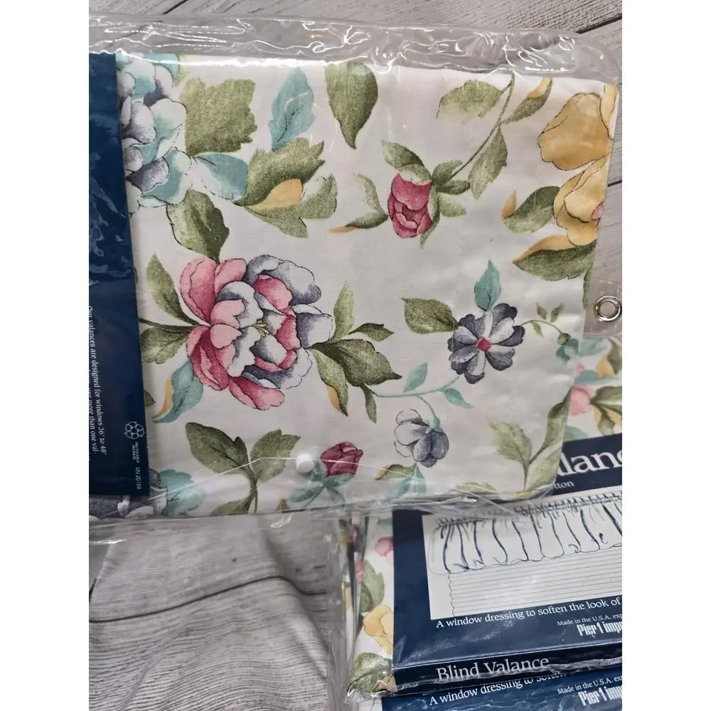 Pier 1 Amherst Blind Valance 14 X 74 #7552. 10 Total. Floral. Cottage.
